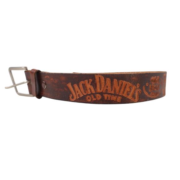 Vintage Jack Daniels Embossed Leather Belt - Picture 1 of 3